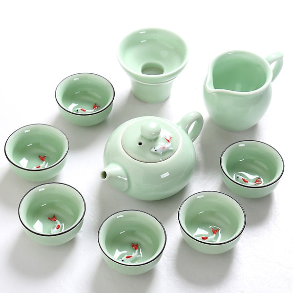 Longquan celadon ceramic tea set,