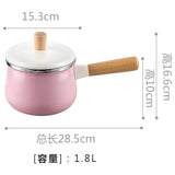 enamel wood handle milk pot soup saucepan