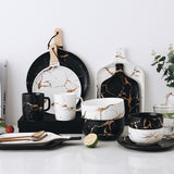 Best Gold Marble Glazes Ceramic Party Tableware Set