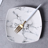 Marble pattern china Porcelain Dinner Dining Snacks Desserts Salad Fruit Plate Serving Dish Tableware Dinnerware Microwave safe