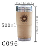 500ml Coffee Mugs Stainless Steel Tumbler Thermocup Drinking tea milk Thermos bamboo