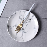 Marble pattern china Porcelain Dinner Dining Snacks Desserts Salad Fruit Plate Serving Dish Tableware Dinnerware Microwave safe