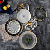 6pcs 8 /10 inch tableware Phnom penh geometry tableware ceramic Dinner Plate
