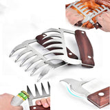 Meat Shredder Claws Wooden Handle Stainless Steel Bear