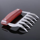Meat Shredder Claws Wooden Handle Stainless Steel Bear
