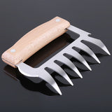 Meat Shredder Claws Wooden Handle Stainless Steel Bear