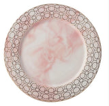 European Style Gold Wire Marble Plates Ceramic Dinner