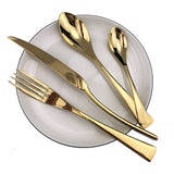 24piece Rainbow Black Flatware Cutlery Set