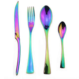 24piece Rainbow Black Flatware Cutlery Set