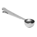 Urijk Multifunction  Kitchen Supplies Coffee Scoop With Clip Stainless Steel Tea Coffee Measuring Cup Coffee Scoop Spoon