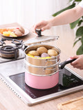 Non-stick pot cooking noodle baby auxiliary milk mini stew steamer pan