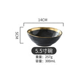 European Style Ceramic Gold Plate Retro Porcelain Tableware Set