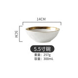 European Style Ceramic Gold Plate Retro Porcelain Tableware Set