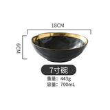 European Style Ceramic Gold Plate Retro Porcelain Tableware Set