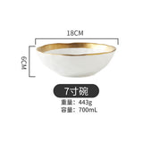 European Style Ceramic Gold Plate Retro Porcelain Tableware Set