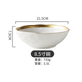 European Style Ceramic Gold Plate Retro Porcelain Tableware Set