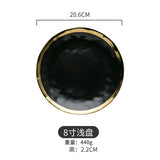 European Style Ceramic Gold Plate Retro Porcelain Tableware Set