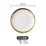 European Style Ceramic Gold Plate Retro Porcelain Tableware Set