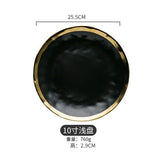 European Style Ceramic Gold Plate Retro Porcelain Tableware Set