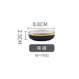 Blue Ceramic Gold Rim Dinner Plate Royal retro Tableware Set