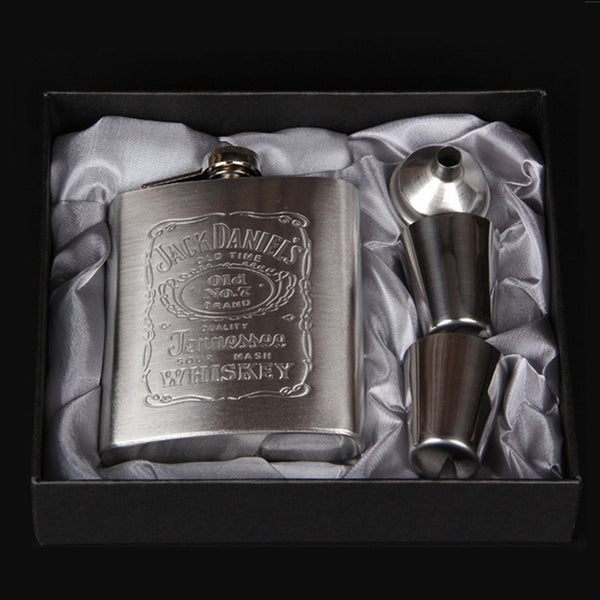 7oz Portable Stainless Steel Hip Flask Flagon Whiskey Wine Pot Bottle + Funnel + Cup Travel Tour Classic Drinkware