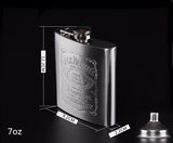 7oz Portable Stainless Steel Hip Flask Flagon Whiskey Wine Pot Bottle + Funnel + Cup Travel Tour Classic Drinkware