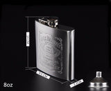 7oz Portable Stainless Steel Hip Flask Flagon Whiskey Wine Pot Bottle + Funnel + Cup Travel Tour Classic Drinkware