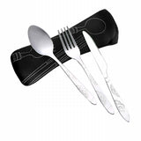 Hifuar 3Pcs/set Portable Stainless Steel Cutlery Set camping