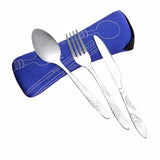 Hifuar 3Pcs/set Portable Stainless Steel Cutlery Set camping
