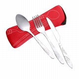 Hifuar 3Pcs/set Portable Stainless Steel Cutlery Set camping