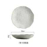 New Design Granite Pattern Ceramic Food Plate