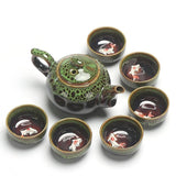 Ceramic Glaze Teacups Chinese Kung Fu Teaware Sets