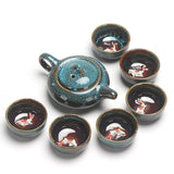 Ceramic Glaze Teacups Chinese Kung Fu Teaware Sets