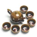 Ceramic Glaze Teacups Chinese Kung Fu Teaware Sets