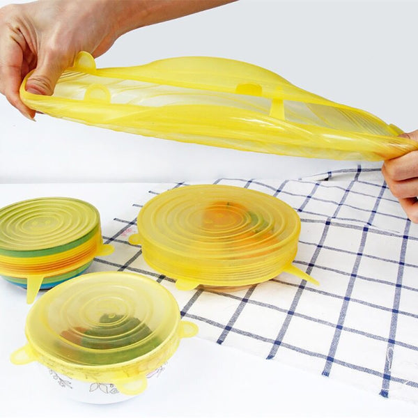 Easy Vacuum Seal Stretch Sealer Bowl Can Pan Pot Caps Cover Kitchen Cookware Accessories